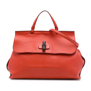 Large Calfskin Bamboo Daily Satchel - Image 1