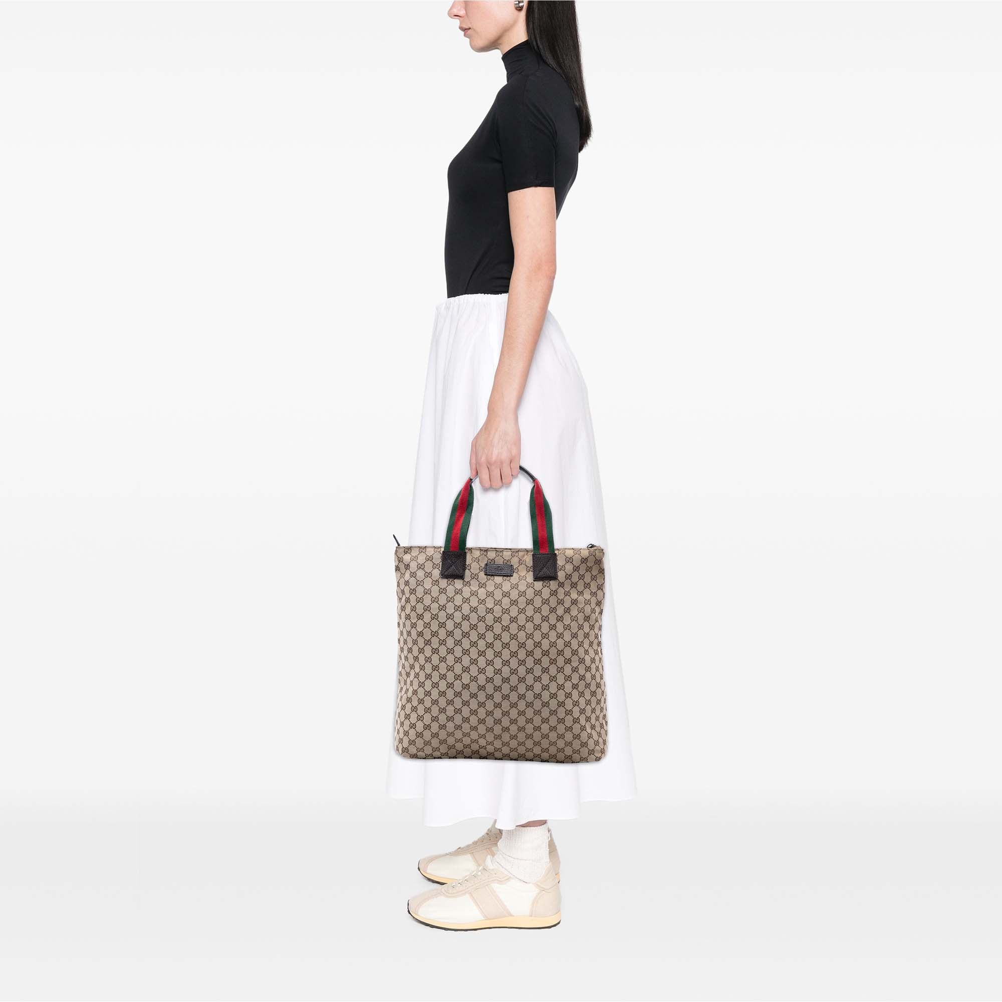 GG Canvas Web Vertical Tote - Image 7
