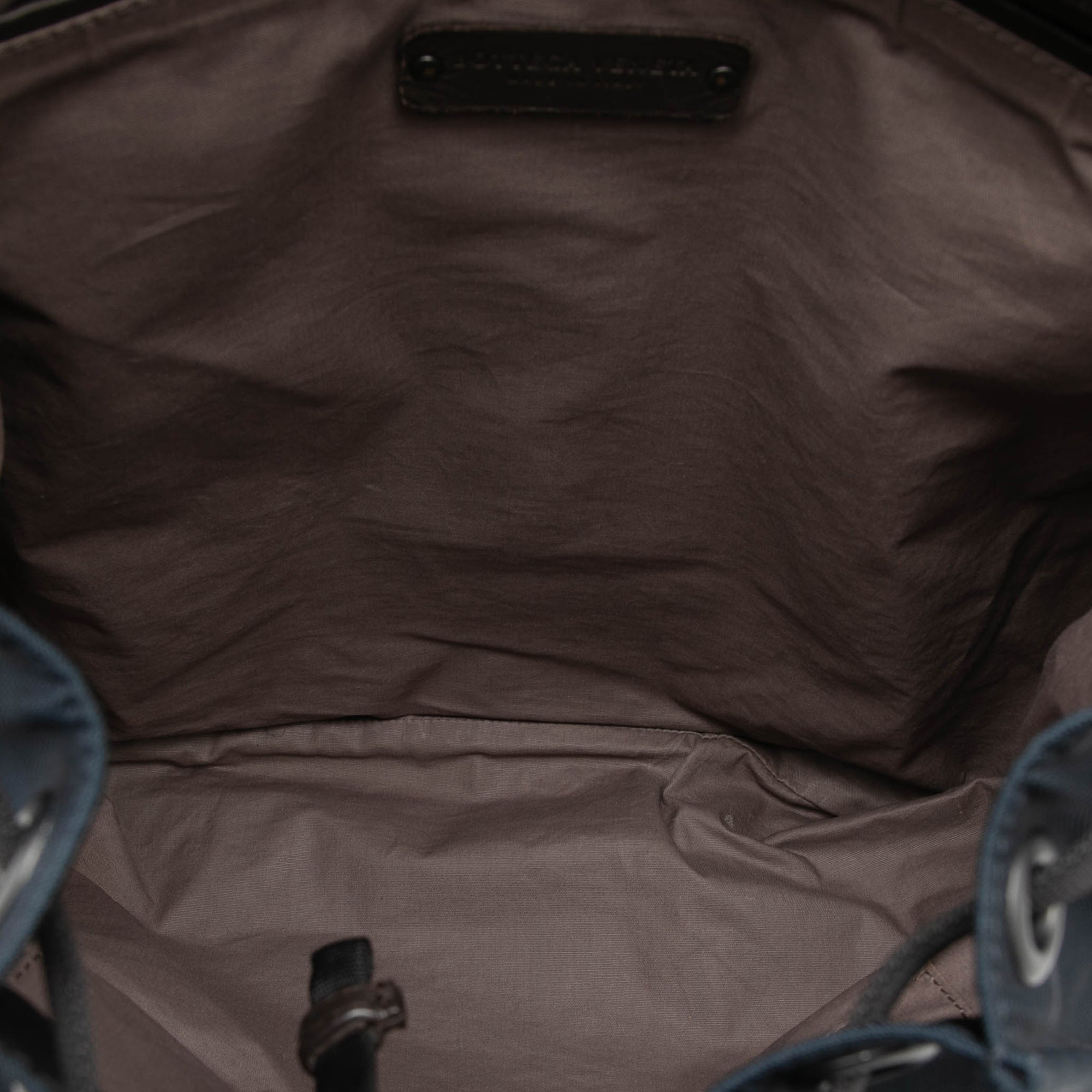 Canvas and Nappa Intrecciato Flap Backpack - Image 4