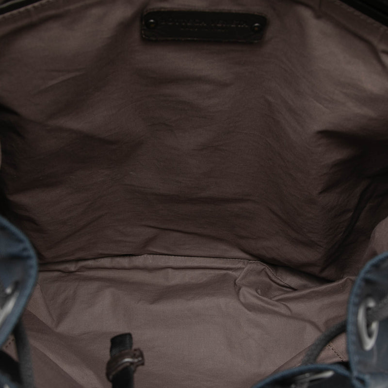 Canvas and Nappa Intrecciato Flap Backpack - Image 4