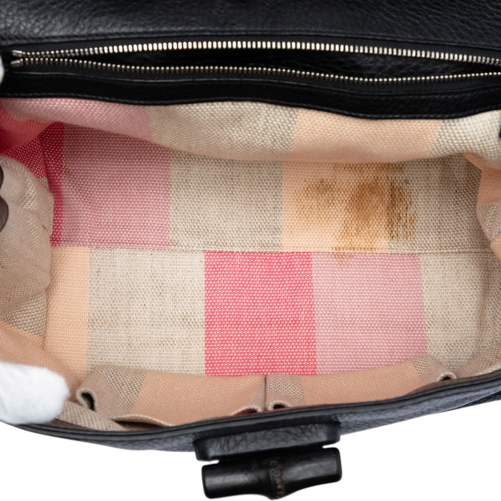Medium Calfskin Bamboo Daily Satchel - Image 4