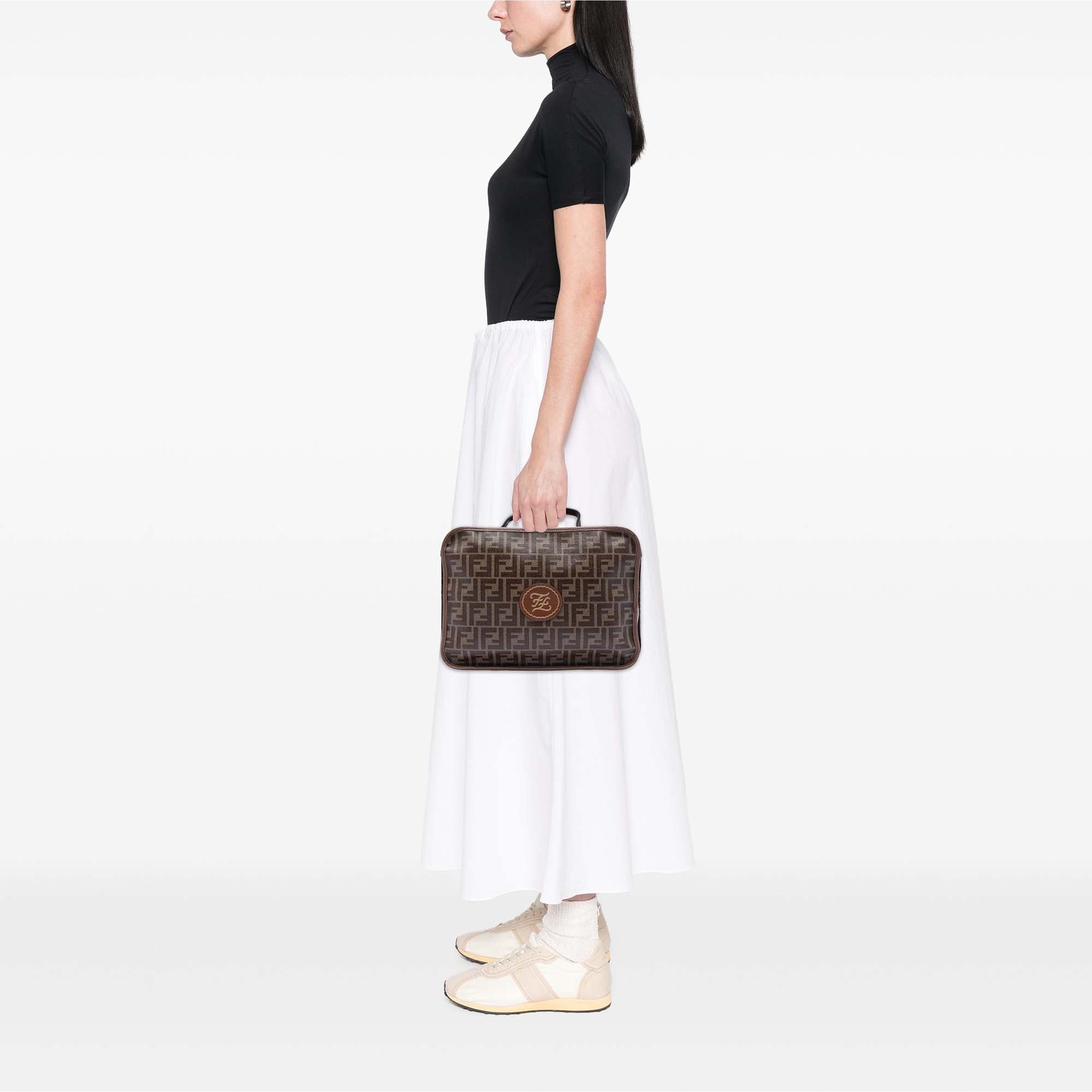 Zucca Coated Canvas Karligraphy Travel Bag - Image 7