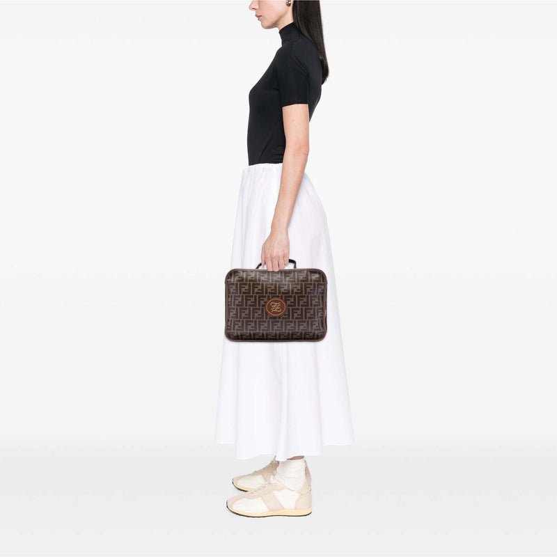 Zucca Coated Canvas Karligraphy Travel Bag - Image 7