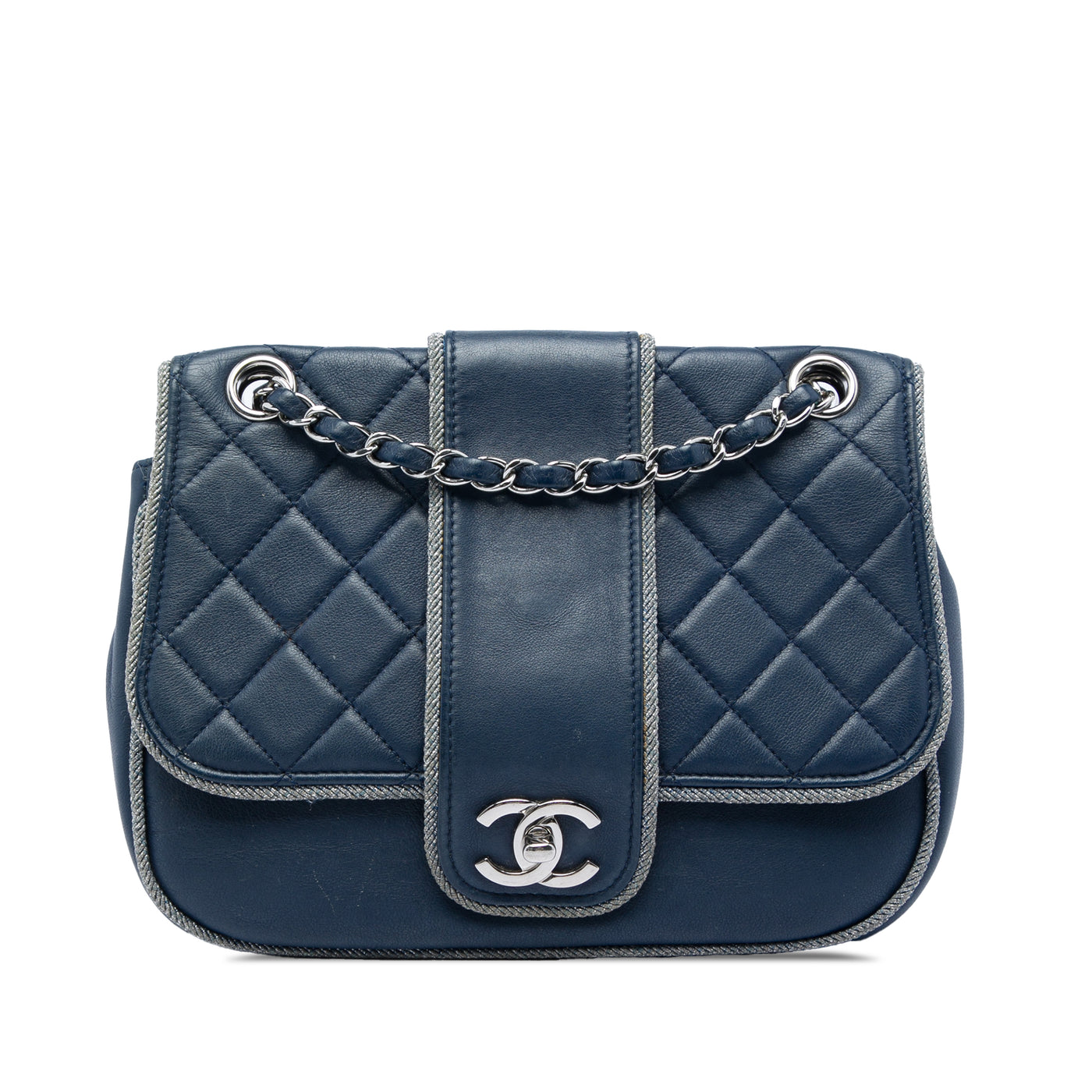 Medium Quilted Lambskin and Metallic Trim Elementary Chic Flap - Image 1