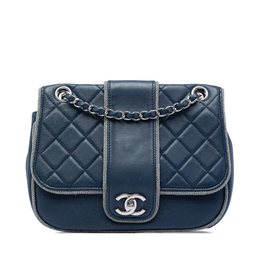 Medium Quilted Lambskin and Metallic Trim Elementary Chic Flap - Image 1