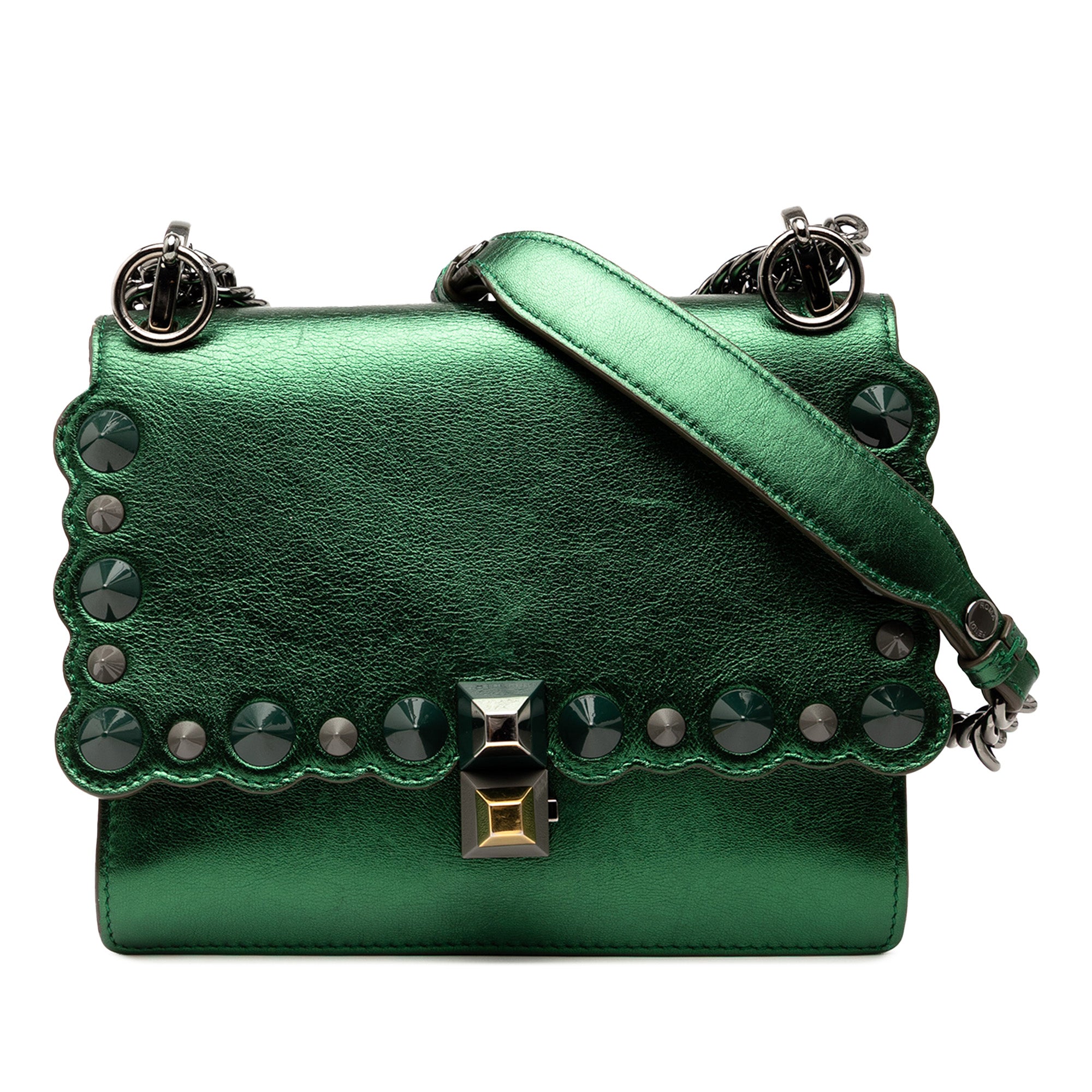 Small Leather Scalloped Kan I Crossbody - Image 1