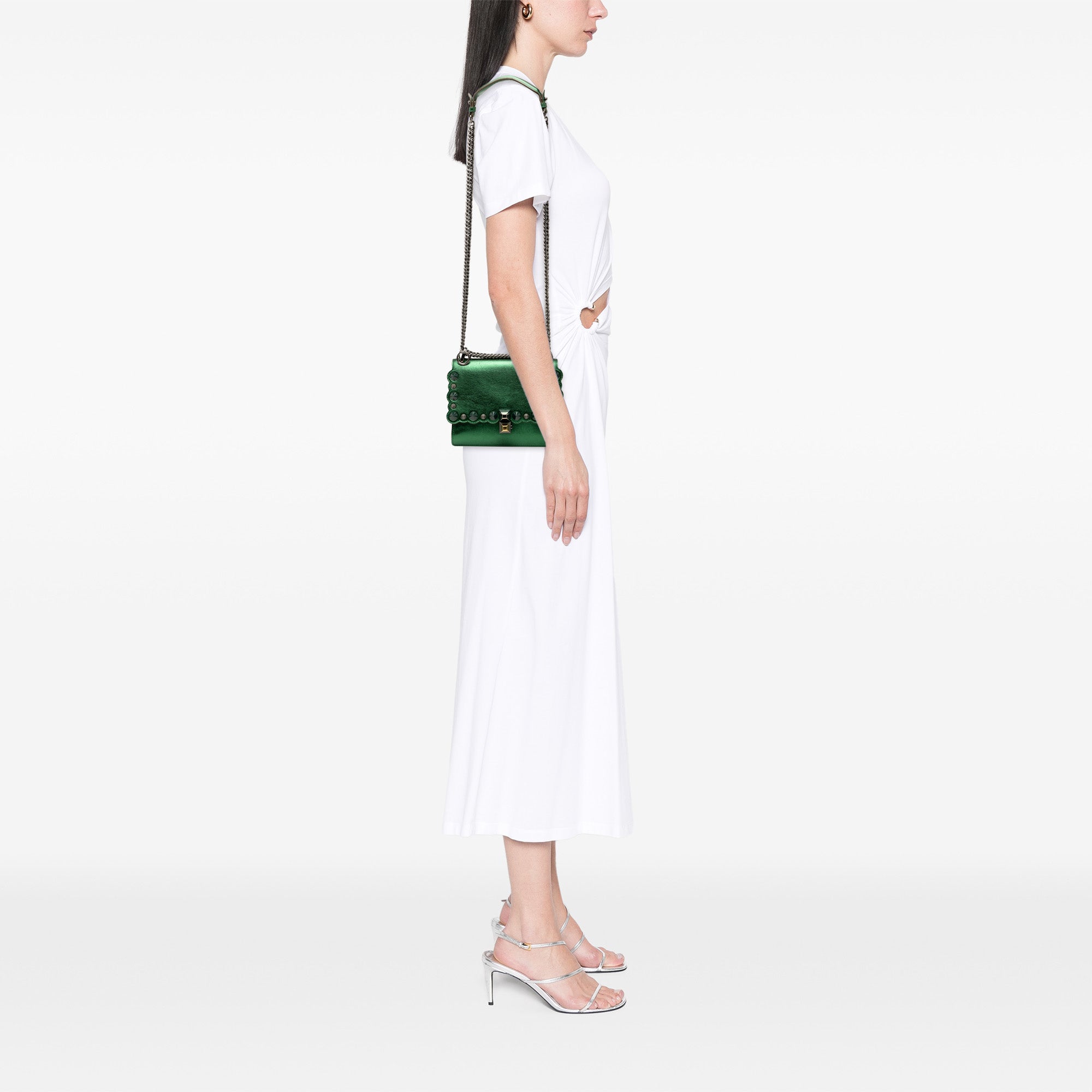 Small Leather Scalloped Kan I Crossbody - Image 7