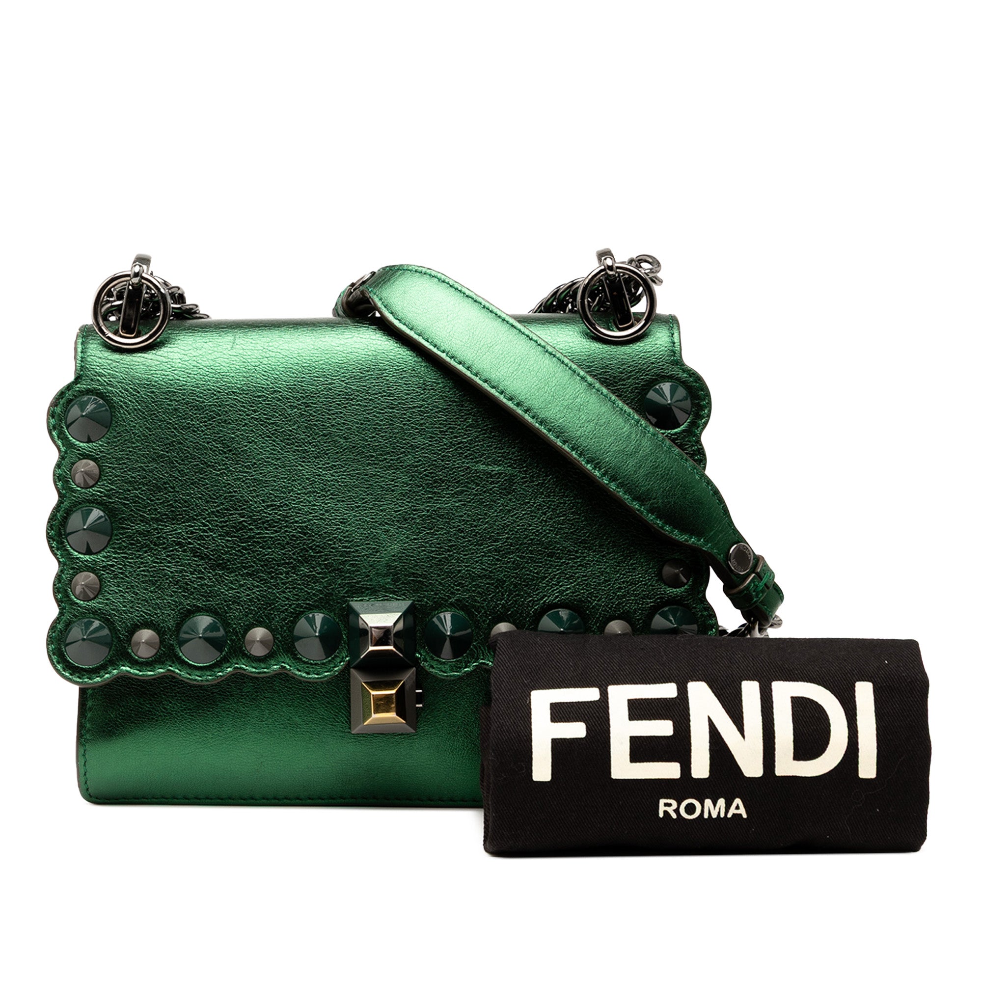 Small Leather Scalloped Kan I Crossbody - Image 8