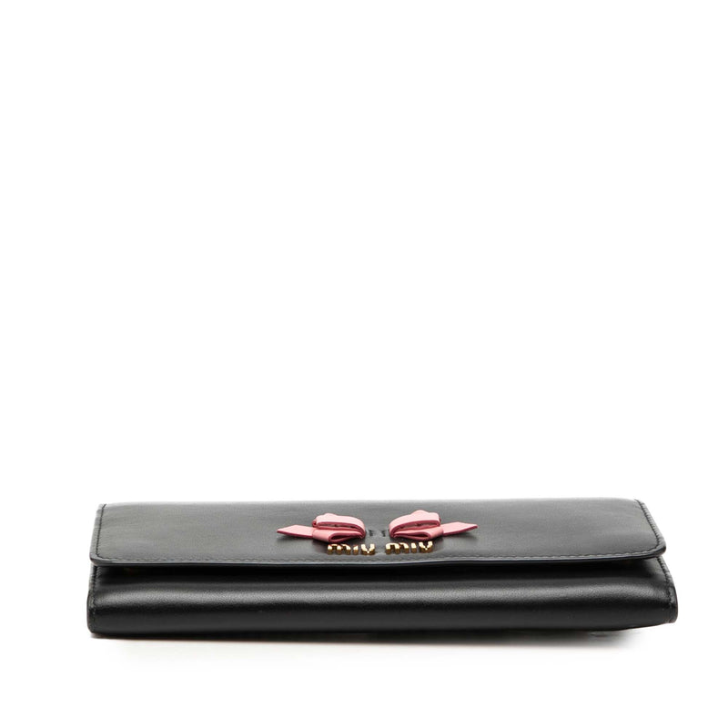 Soft Calf Bow Bifold Long Wallet - Image 3