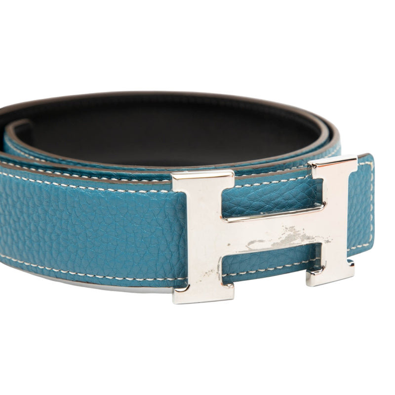 Togo and Box Calf Constance H Reversible Belt - Image 4