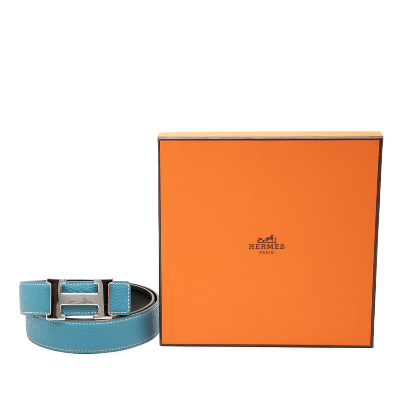 Togo and Box Calf Constance H Reversible Belt - Image 7