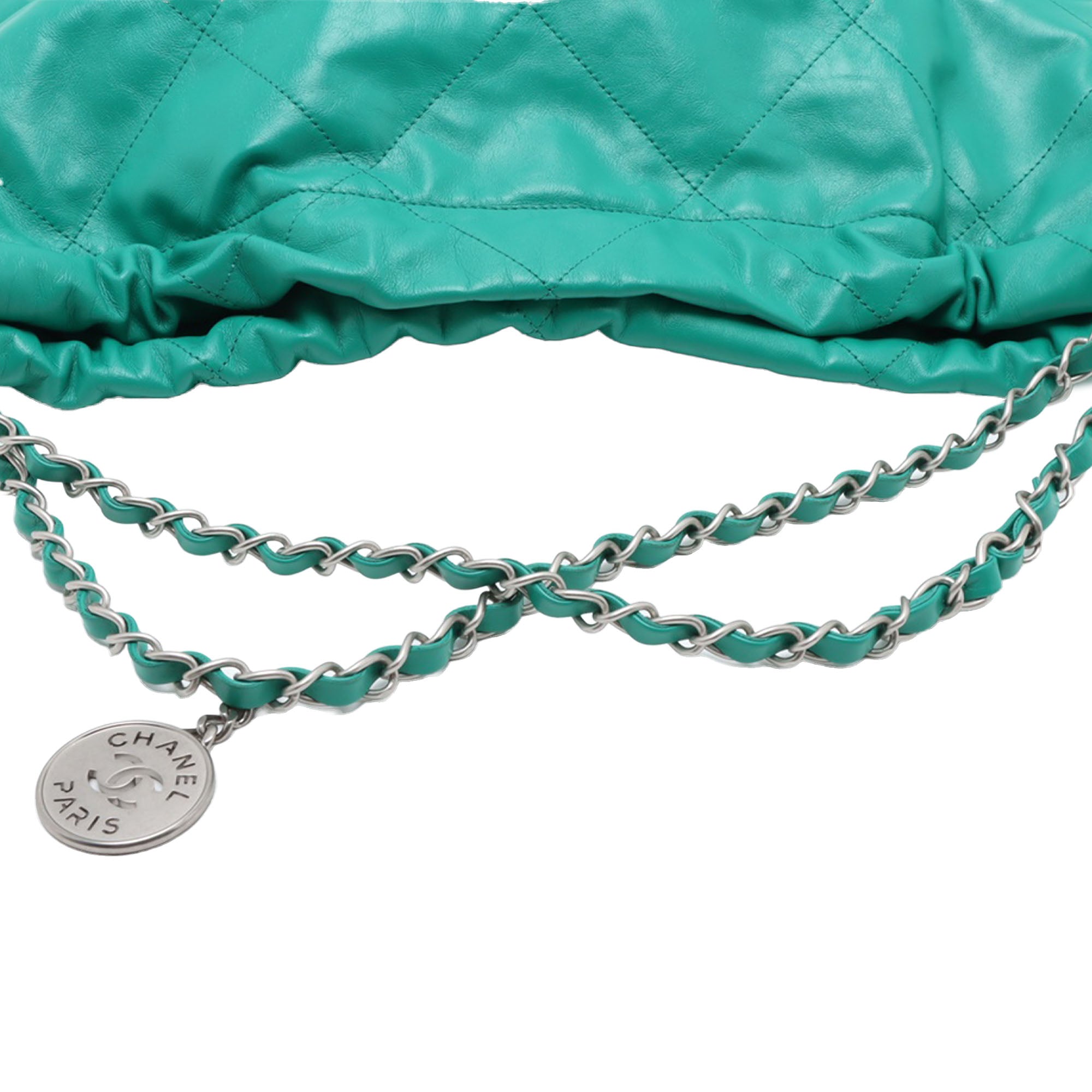 Medium Quilted Shiny Calfskin 22 Handbag - Image 10