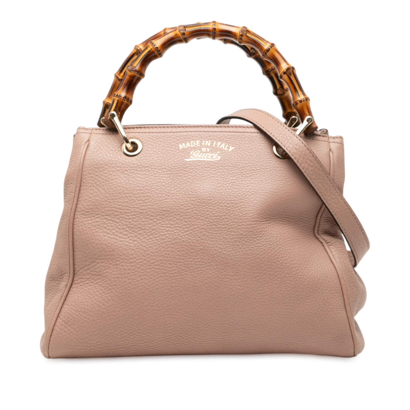 Small Calfskin Bamboo Shopper Satchel - Image 1