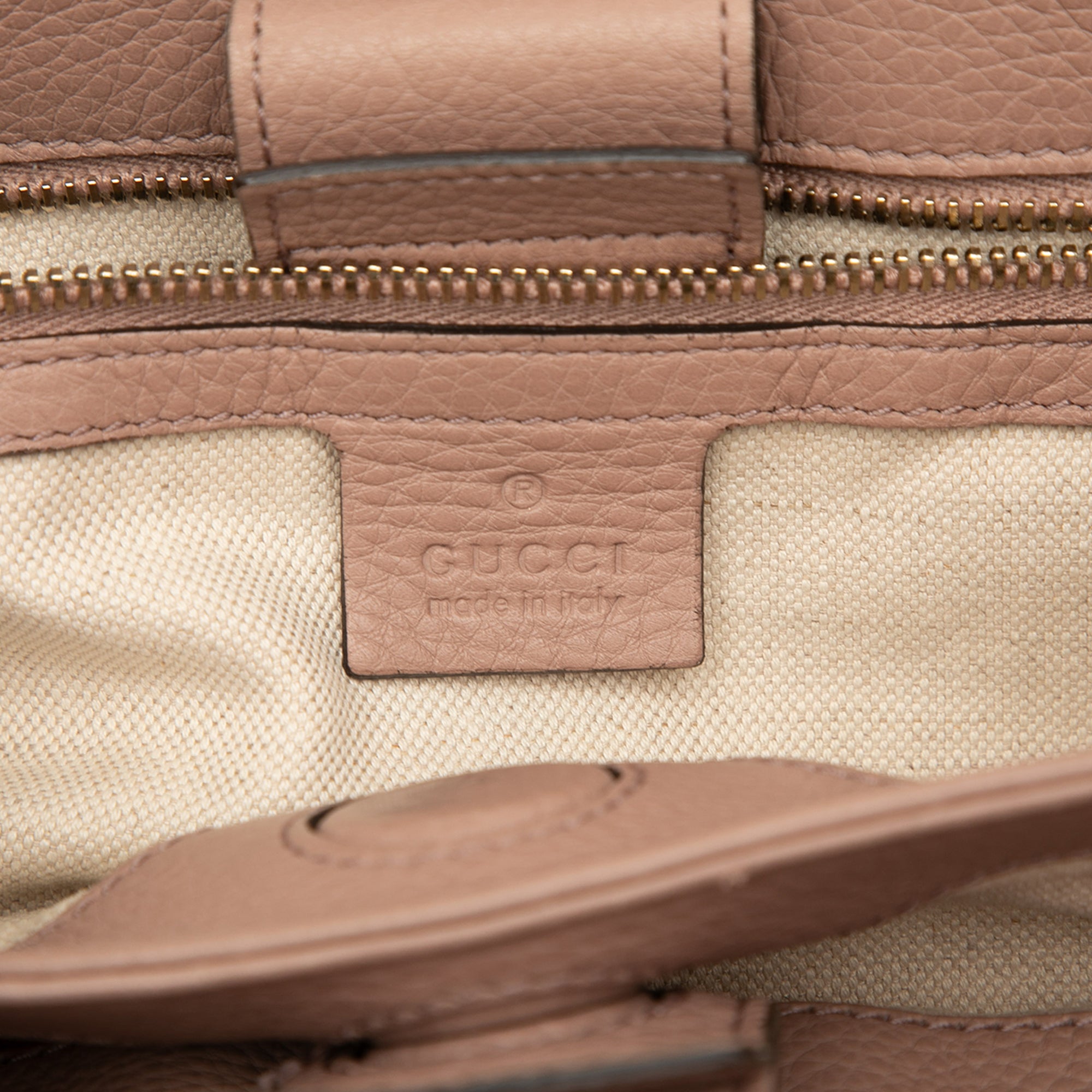 Small Calfskin Bamboo Shopper Satchel - Image 5