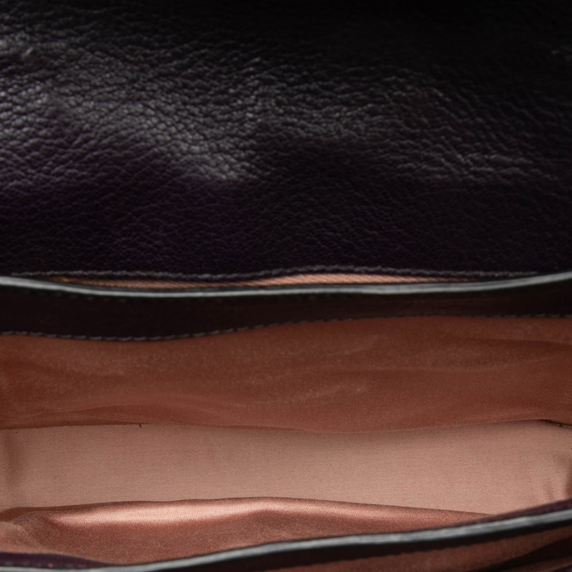 Bicolor Goatskin Madras Top Handle Satchel - Image 4