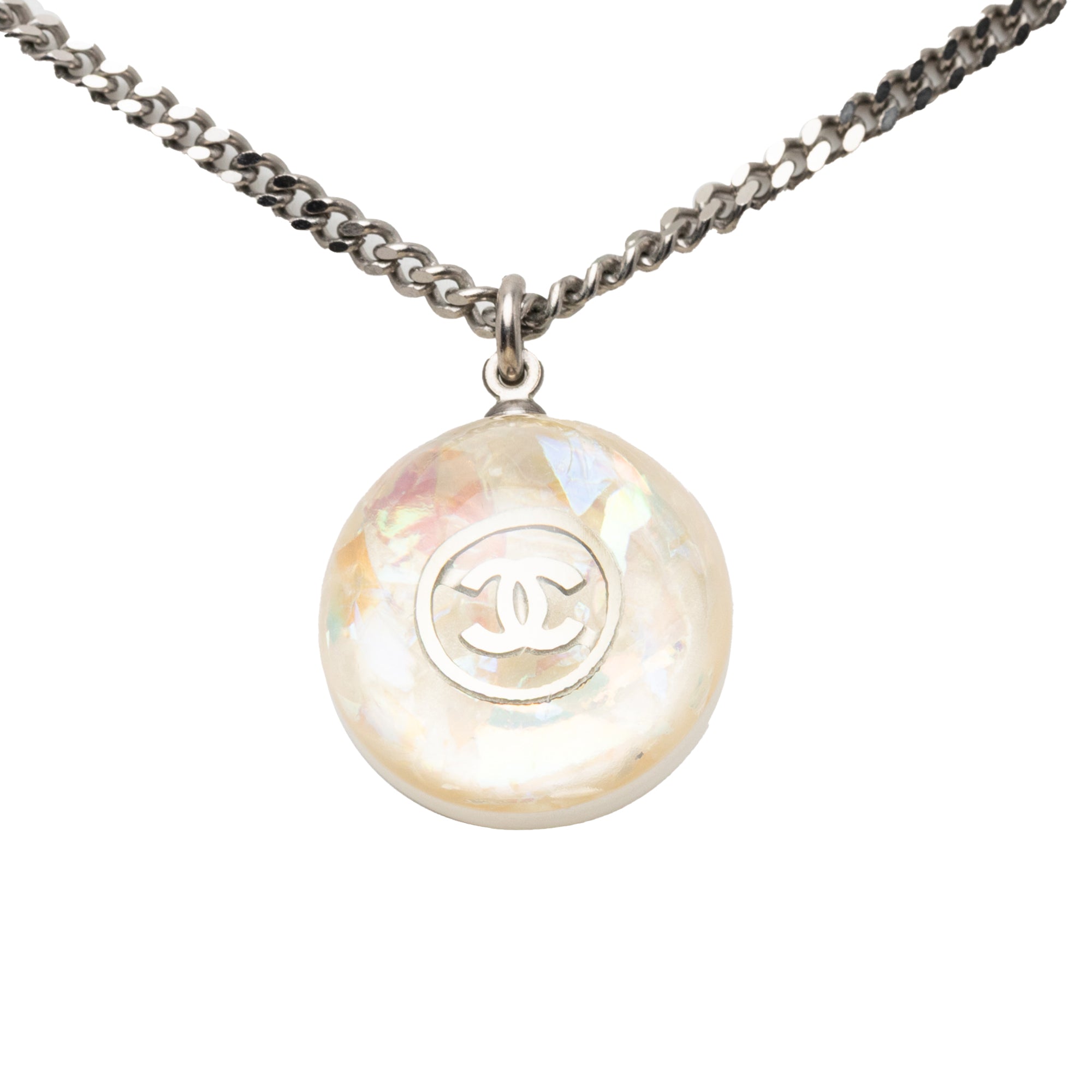 CC Brass Resin Ball Pendant Necklace - Image 1