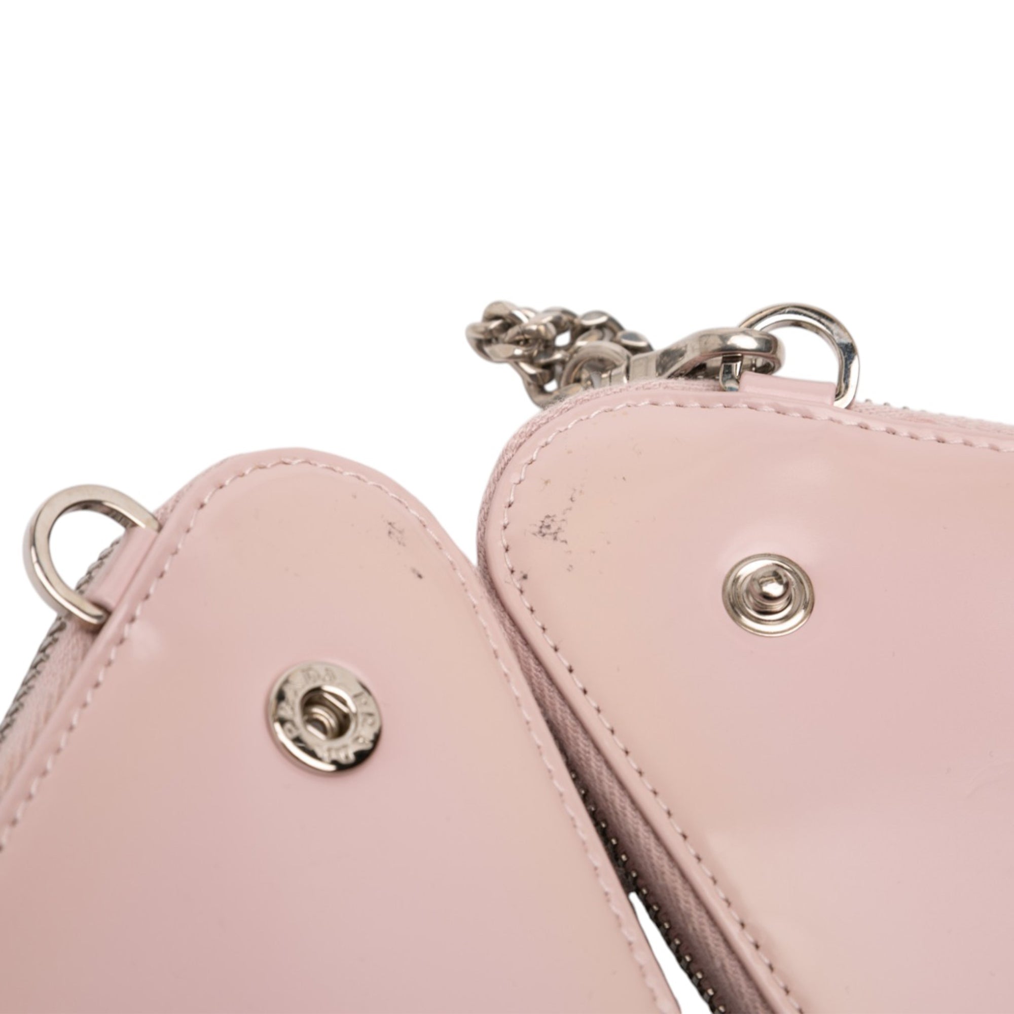 Mini Crystal Embellished Satin and Leather Triangle Pouch - Image 8