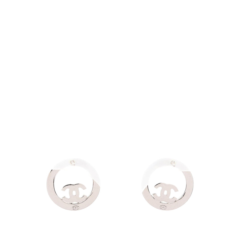 CC Brass Strass Round Push Back Earrings - Image 2