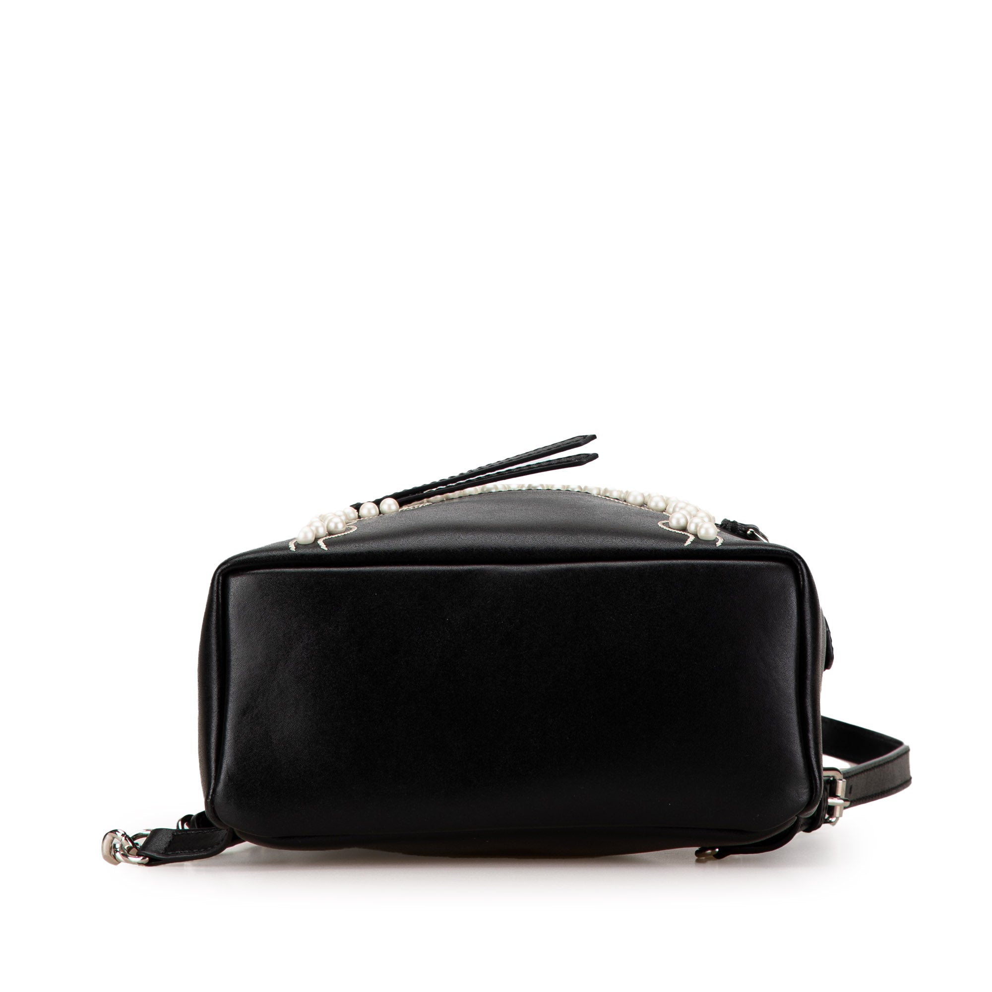 Mini By The Way Leather Ribbon Pearl Backpack - Image 3