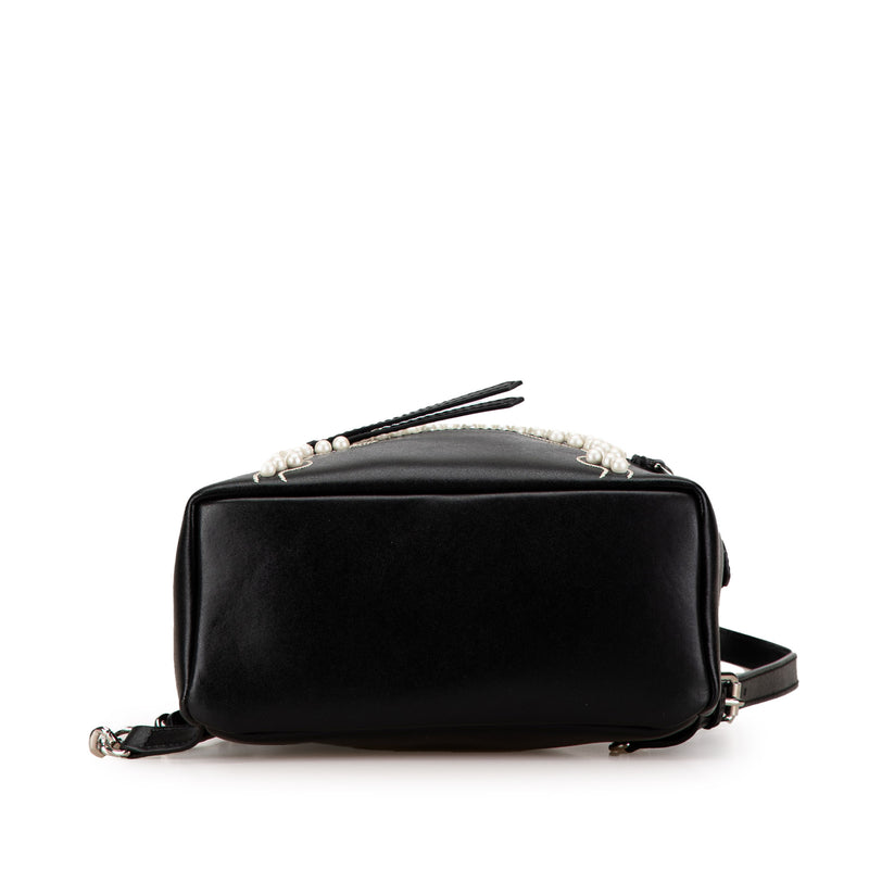 Mini By The Way Leather Ribbon Pearl Backpack - Image 3