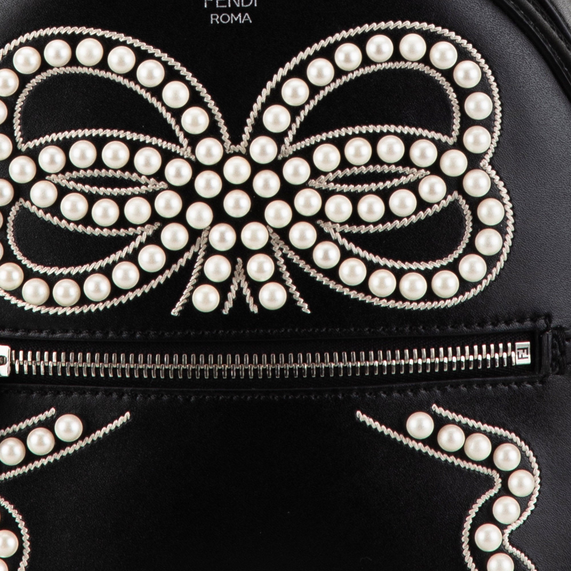 Mini By The Way Leather Ribbon Pearl Backpack - Image 7