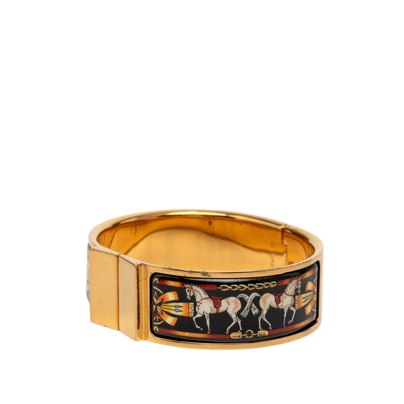 Wide Enamel Equestrian Loquet Bracelet GM - Image 2