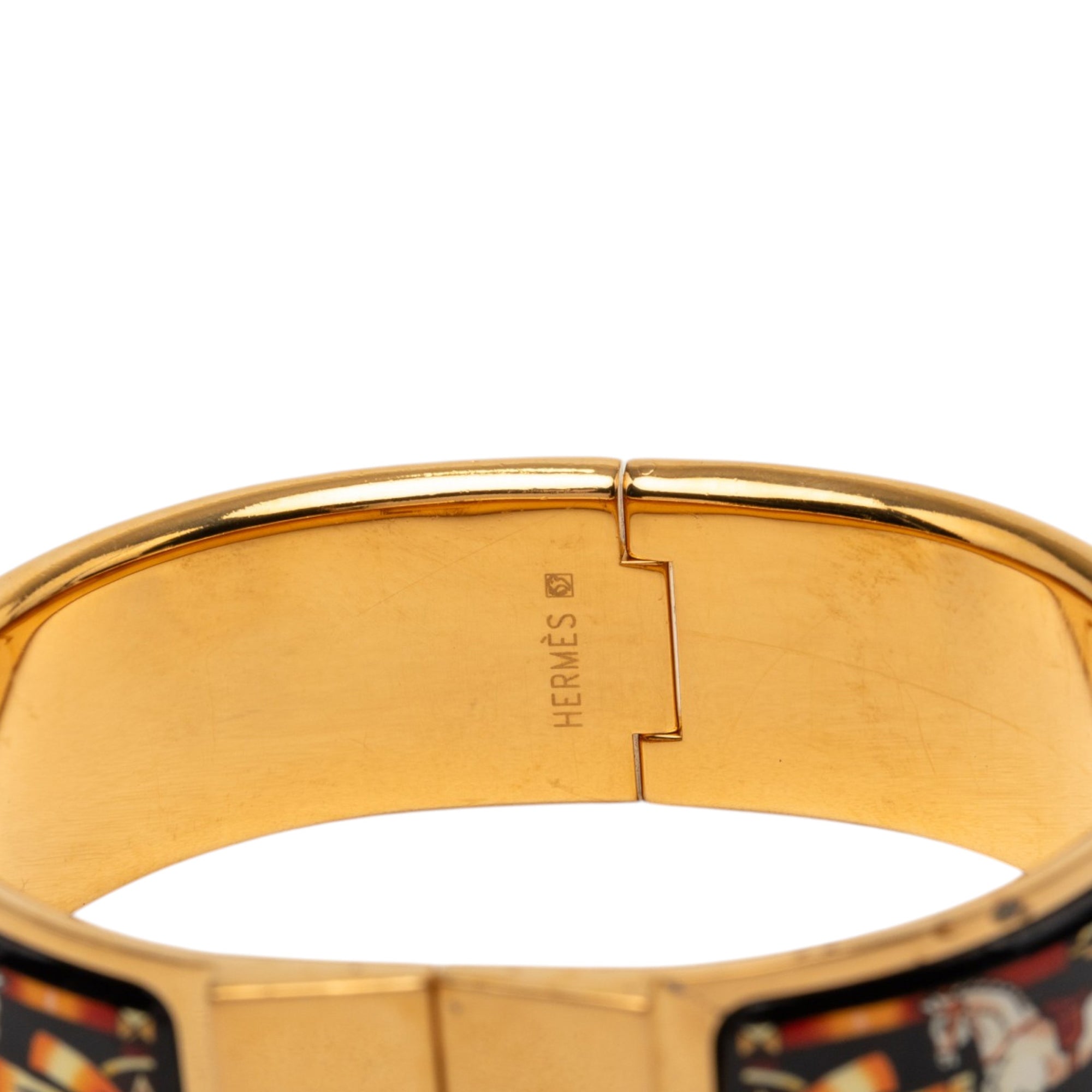 Wide Enamel Equestrian Loquet Bracelet GM - Image 4