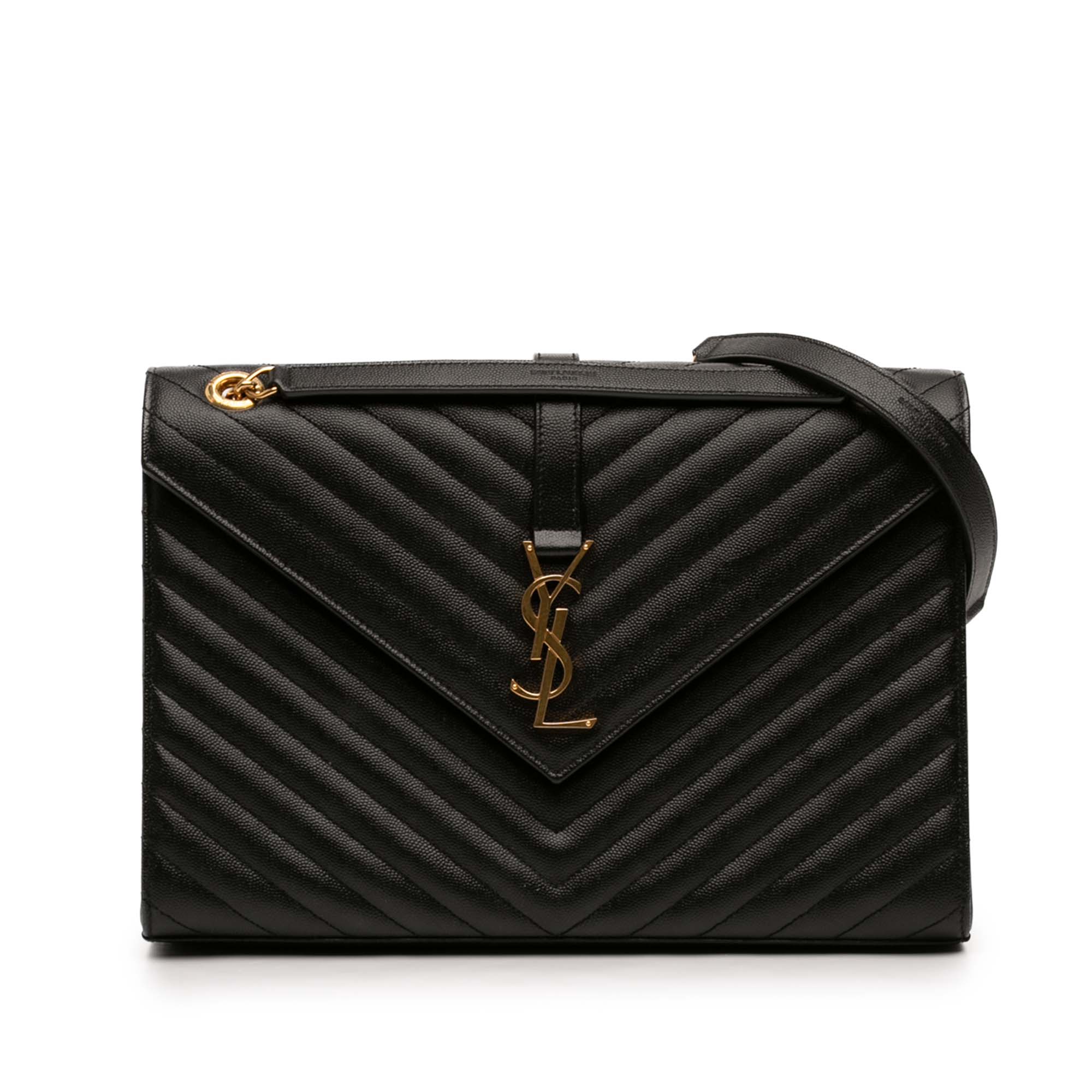 Large Chevron Grain de Poudre Monogram Envelope Bag - Image 1