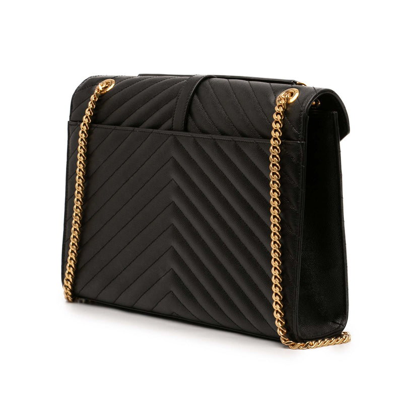 Large Chevron Grain de Poudre Monogram Envelope Bag - Image 2