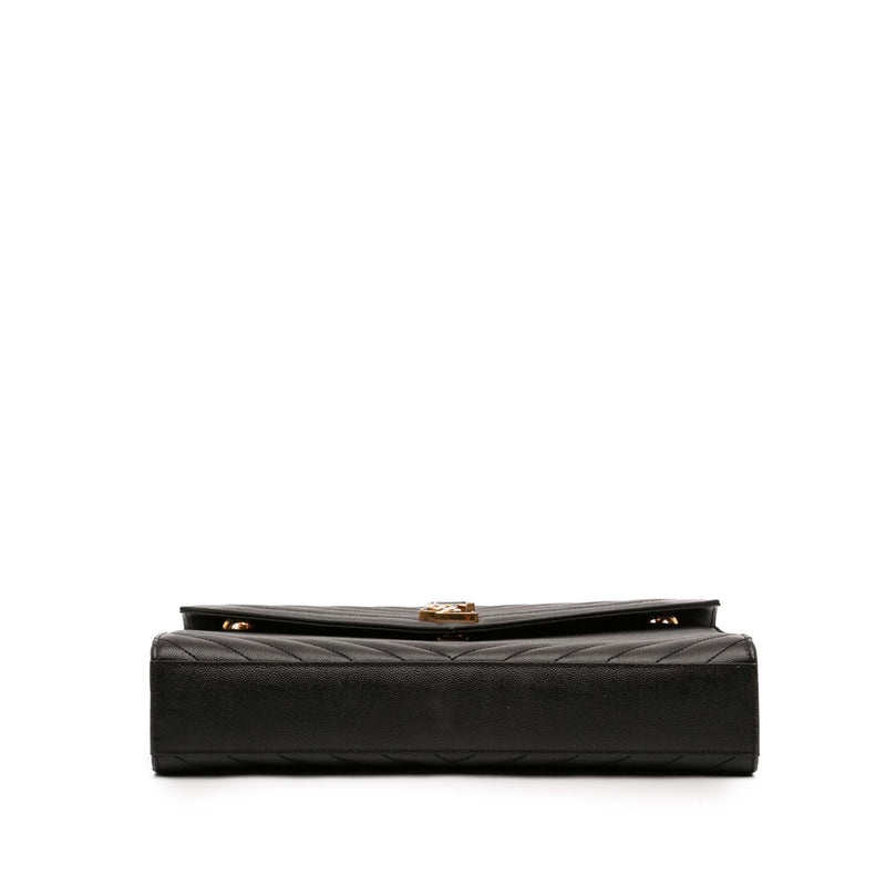 Large Chevron Grain de Poudre Monogram Envelope Bag - Image 3