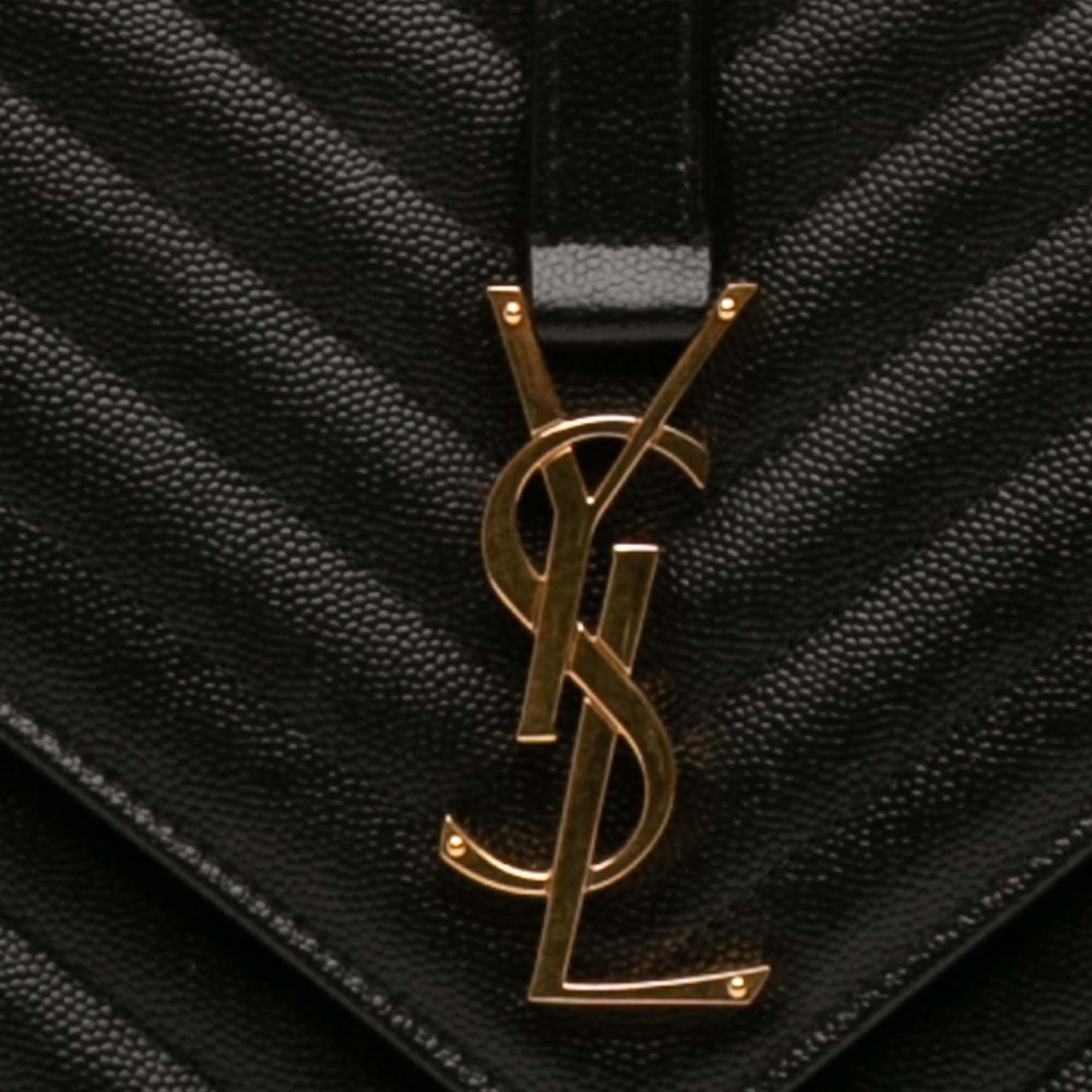 Large Chevron Grain de Poudre Monogram Envelope Bag - Image 6