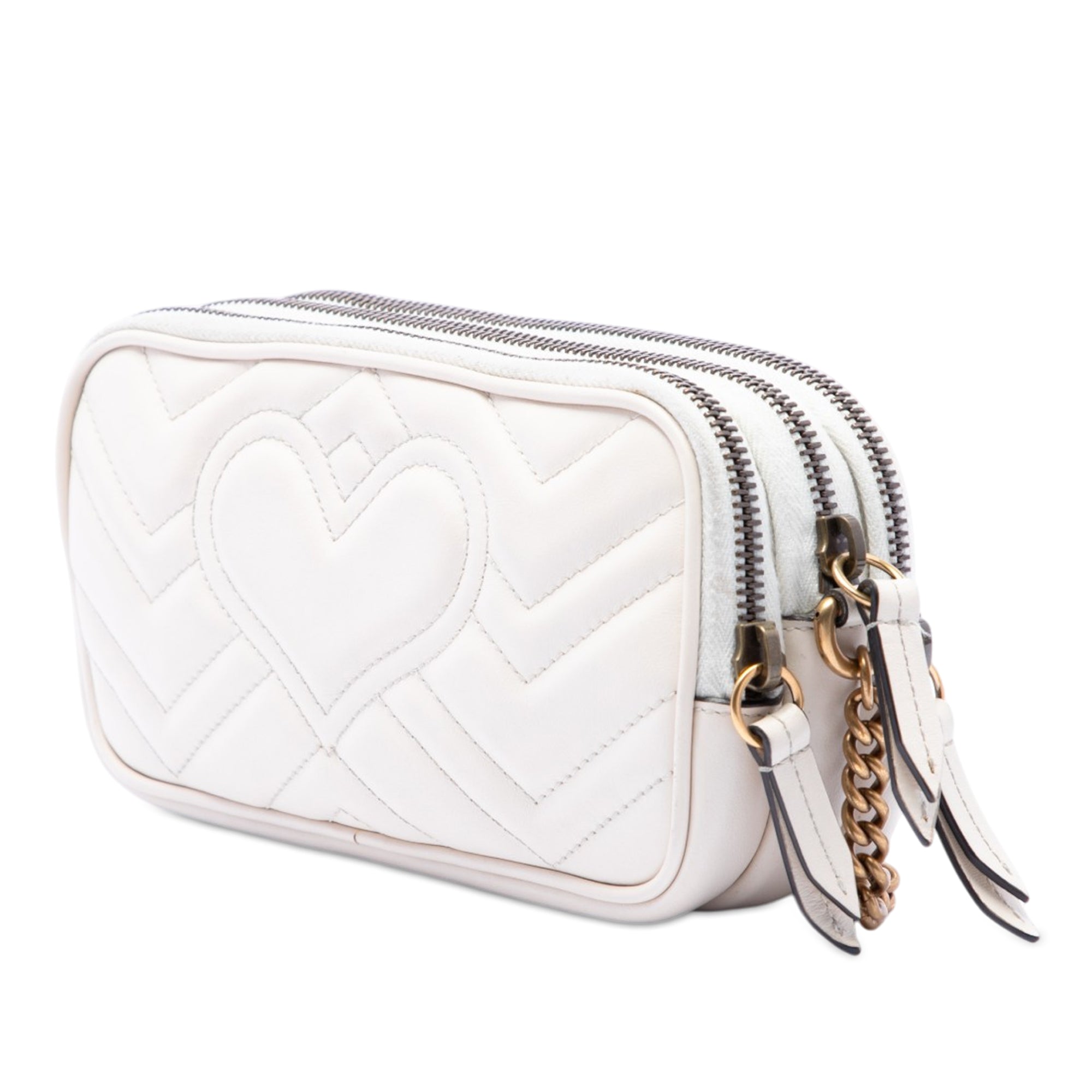 Mini GG Marmont Matelasse Calfskin Triple Zip Crossbody - Image 2
