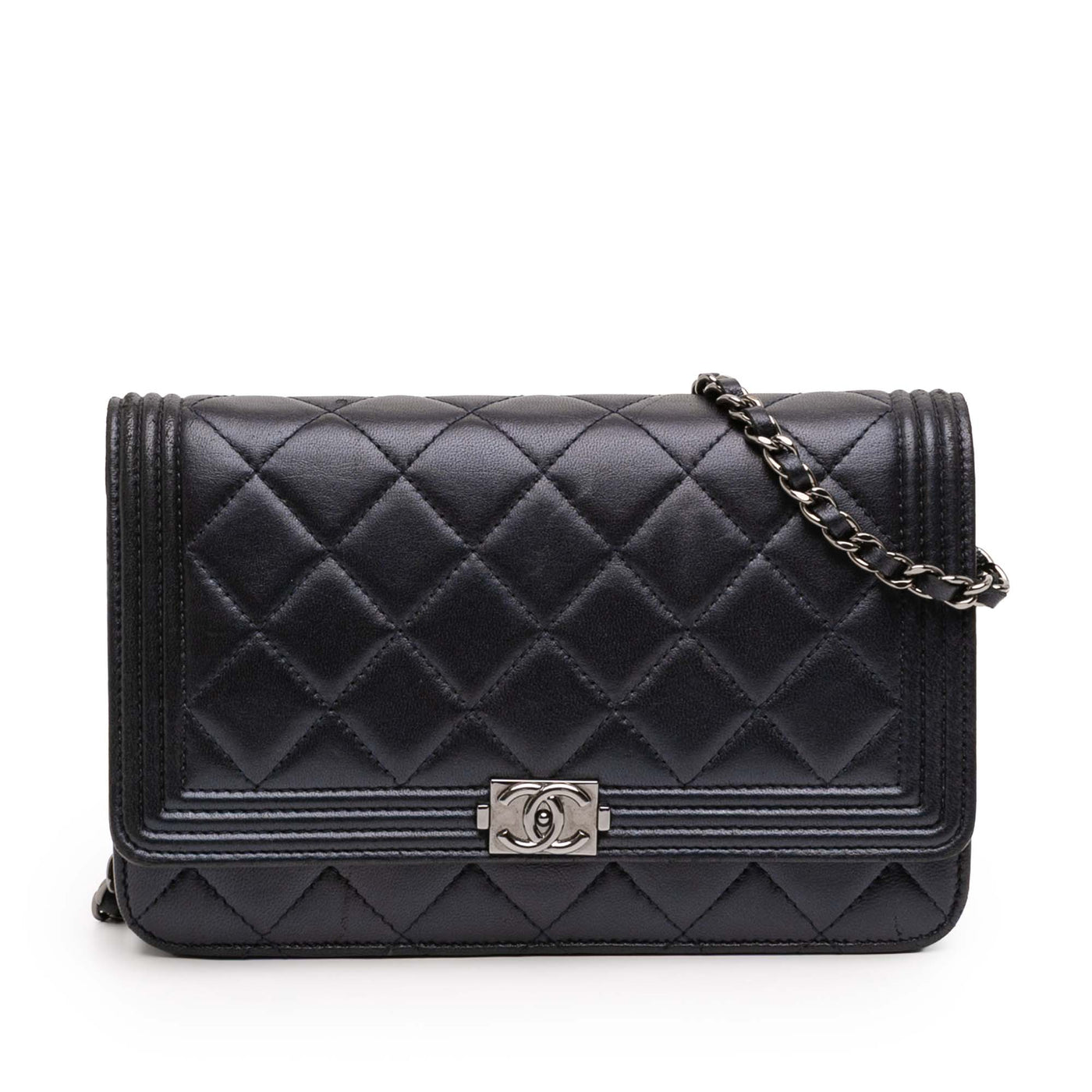 Quilted Lambskin Boy Wallet On Chain - Image 1