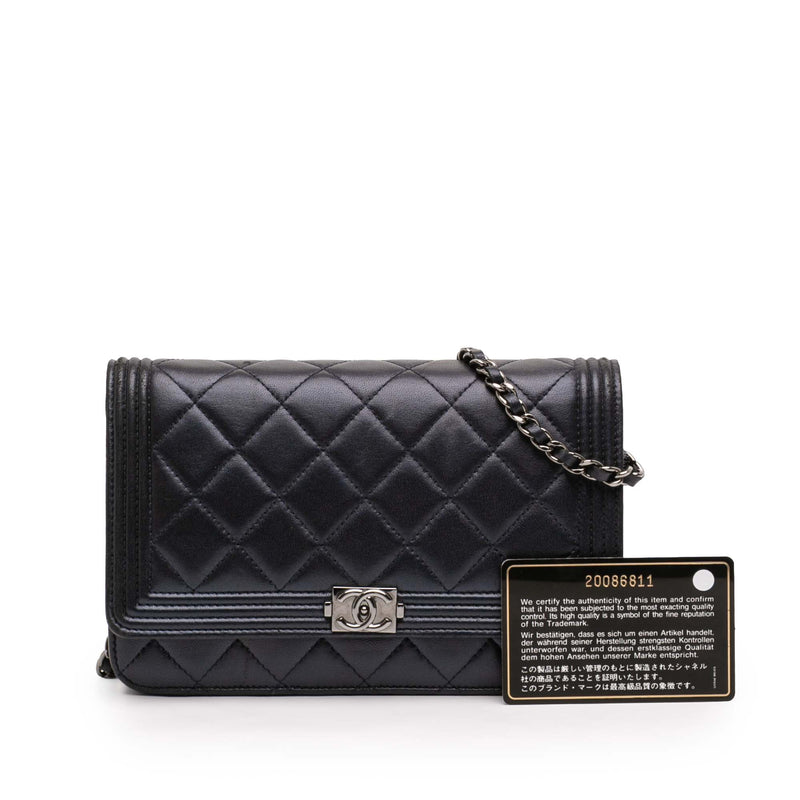 Quilted Lambskin Boy Wallet On Chain - Image 13