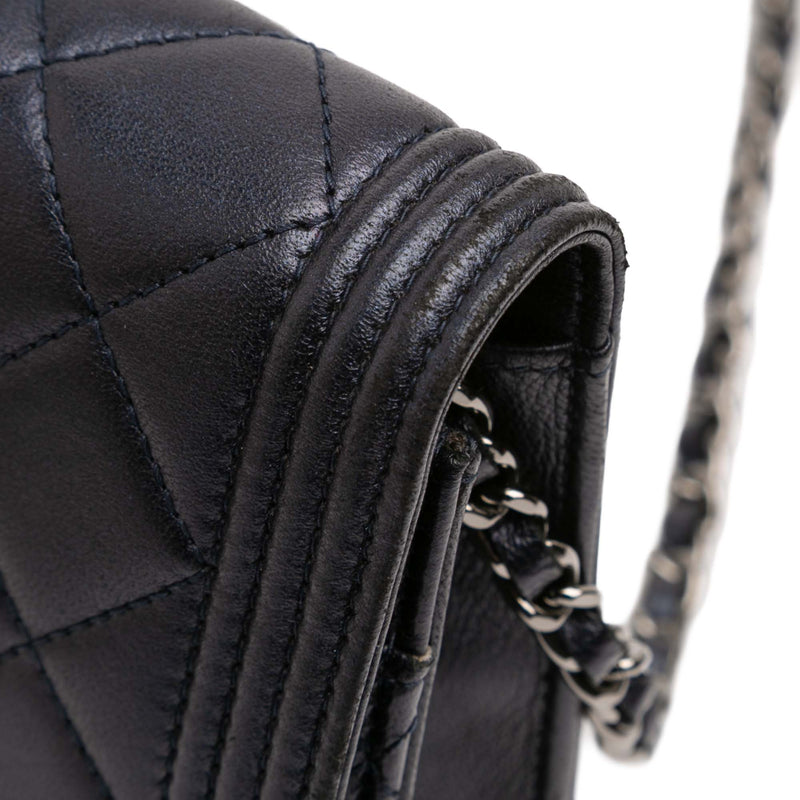 Quilted Lambskin Boy Wallet On Chain - Image 8
