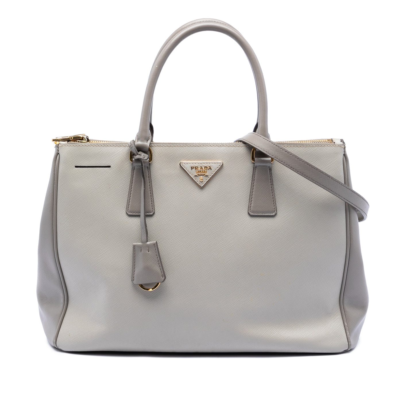 Medium Bicolor Saffiano Lux Galleria Double Zip Satchel - Image 1