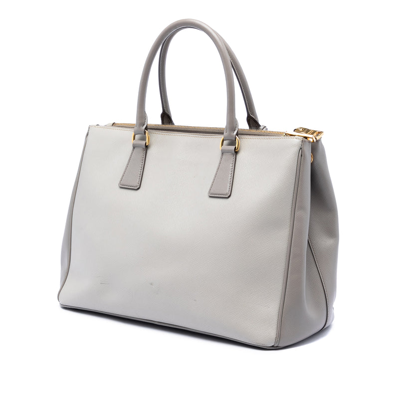 Medium Bicolor Saffiano Lux Galleria Double Zip Satchel - Image 2
