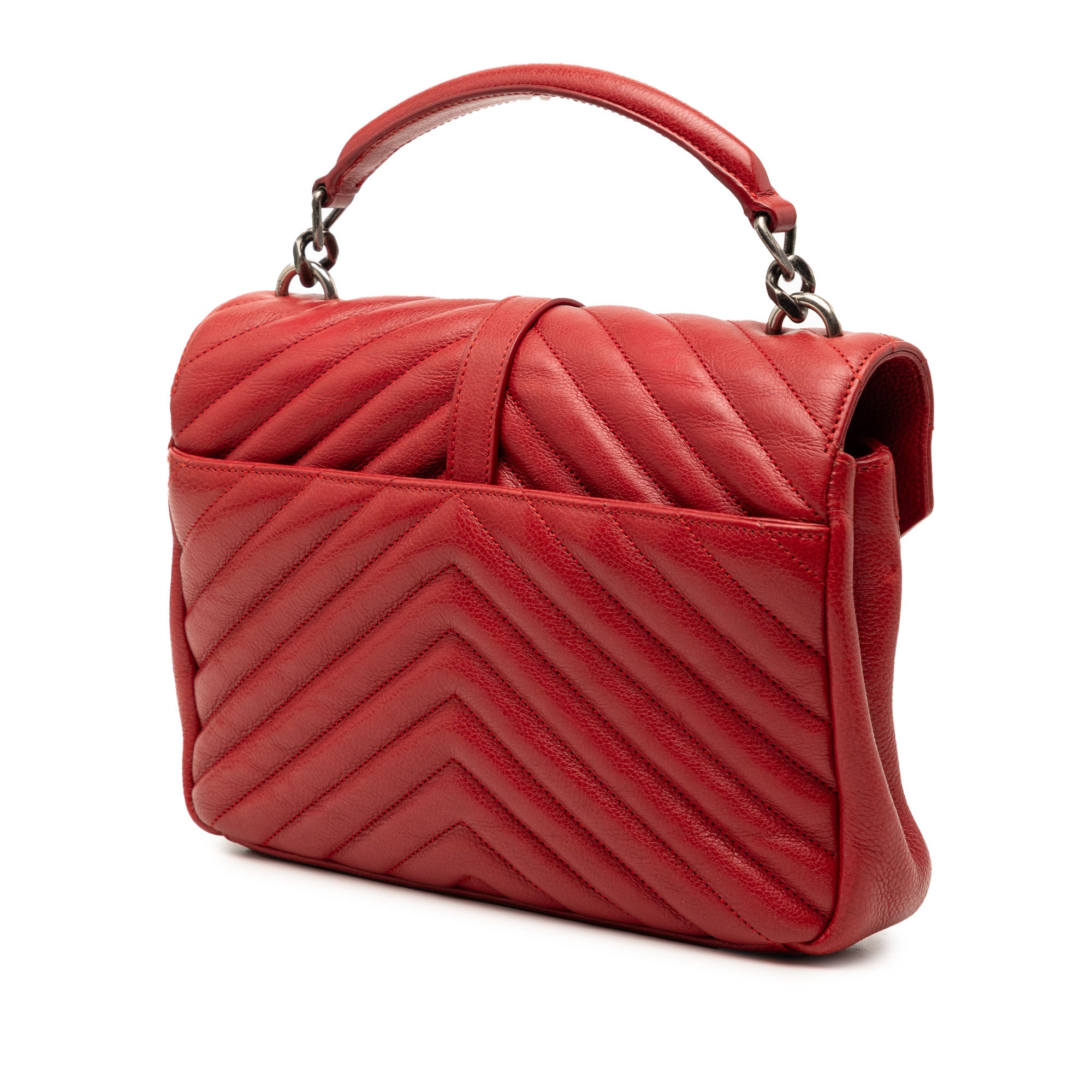 Medium Chevron Sheepskin Monogram College Satchel - Image 2