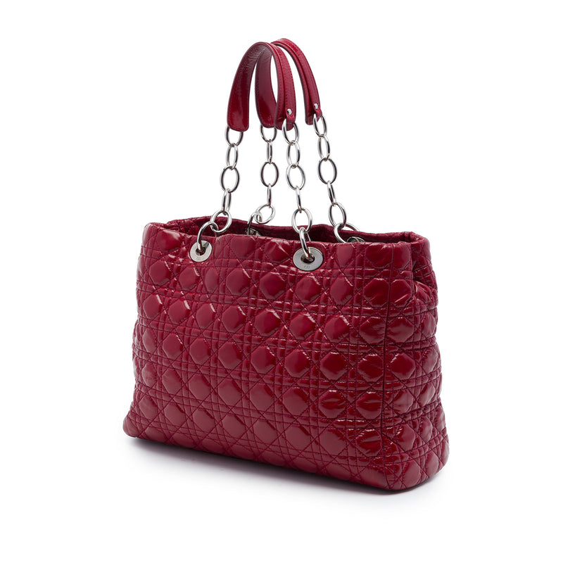 Large Patent Cannage Lady Dior Soft Shopping Tote - Image 2