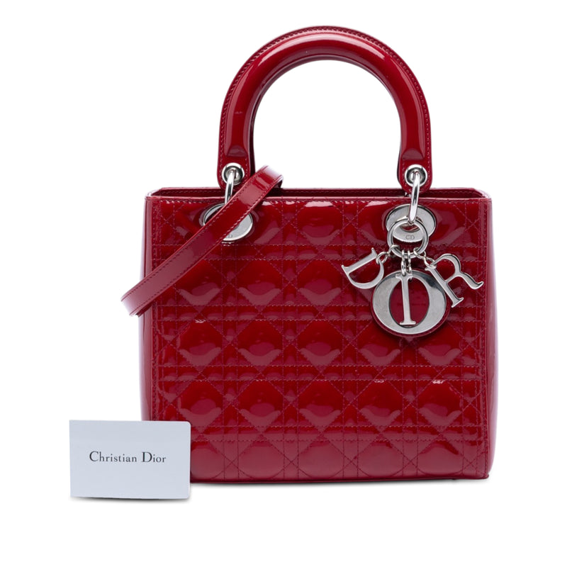 Medium Patent Cannage Lady Dior - Image 8