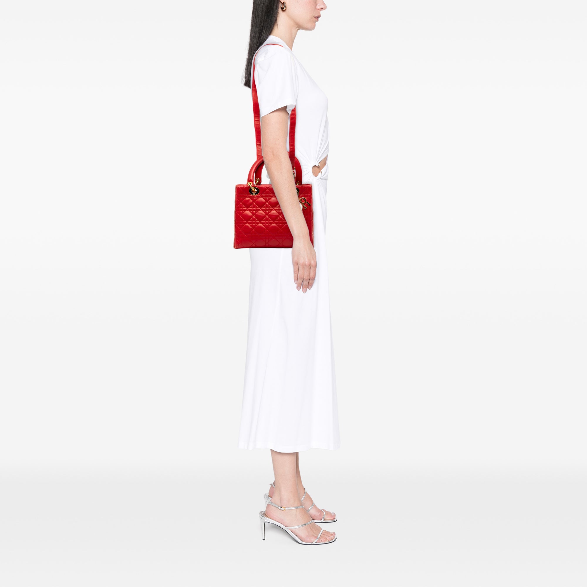 Medium Lambskin Cannage Lady Dior - Image 7