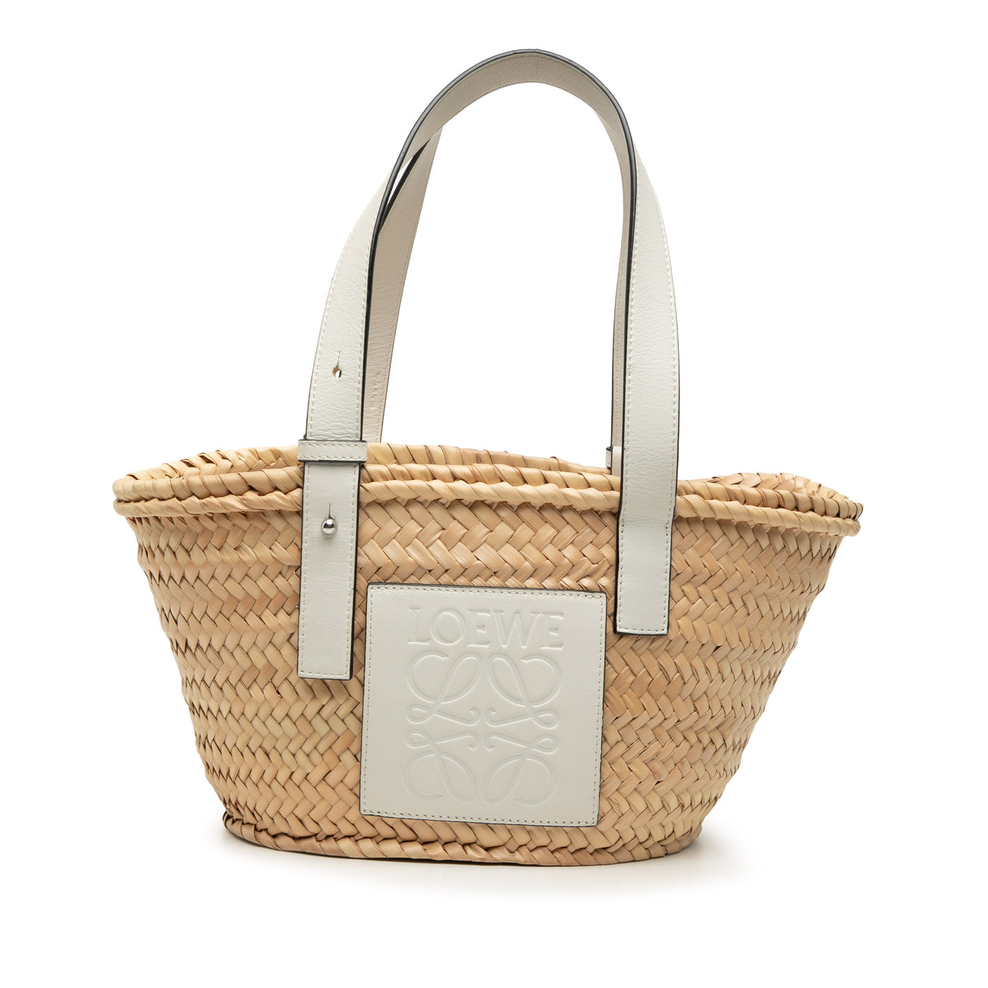 Small Raffia Anagram Basket Tote - Image 1