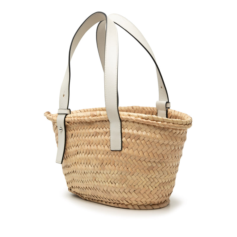 Small Raffia Anagram Basket Tote - Image 2