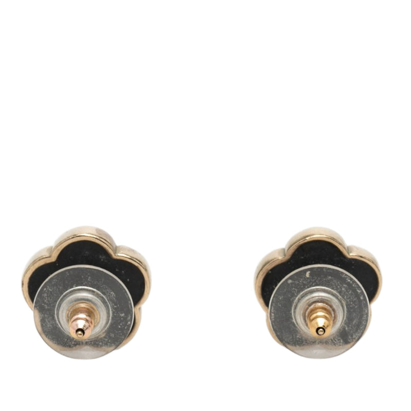 CC Brass Enamel Faux Pearl and Strass Flower Earrings - Image 2