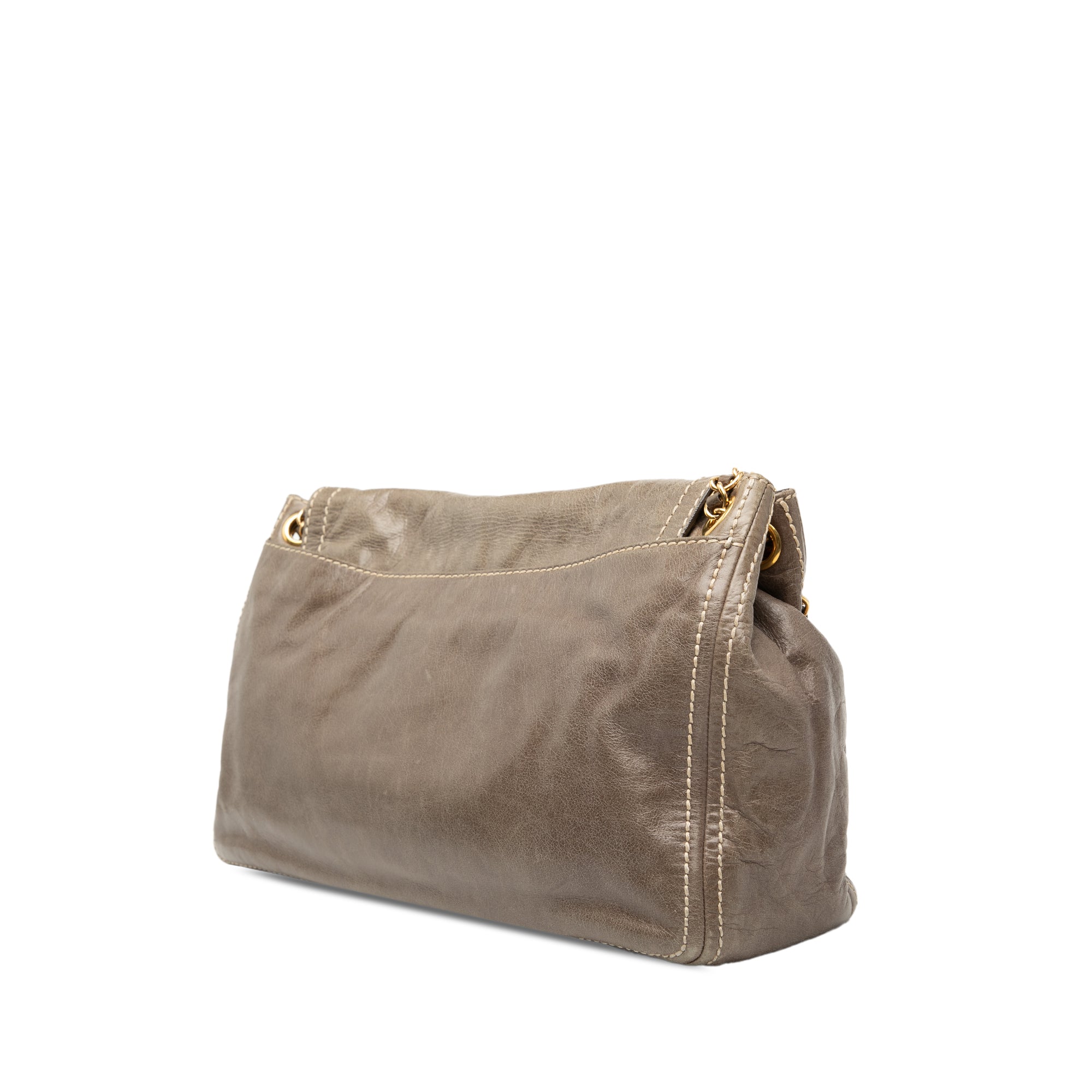 Vitello Shine Push Lock Flap Shoulder Bag - Image 2