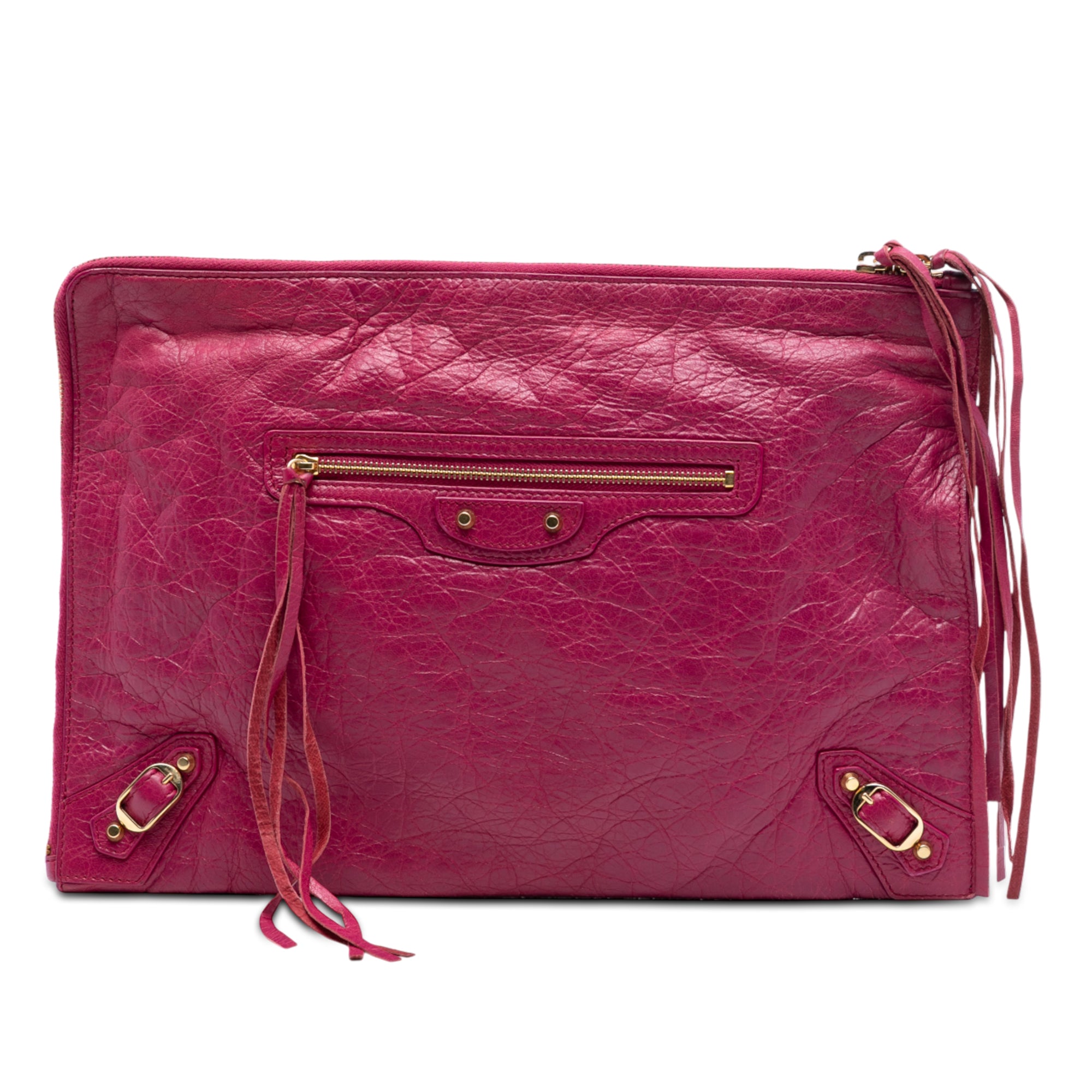 Lambskin Motocross Giant 12 Zip Around Flat Clutch - Image 1