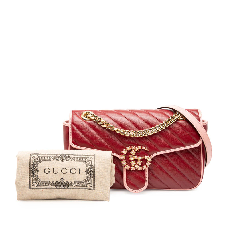 Medium GG Marmont Matelasse Diagonal Leather Torchon Shoulder Bag - Image 9