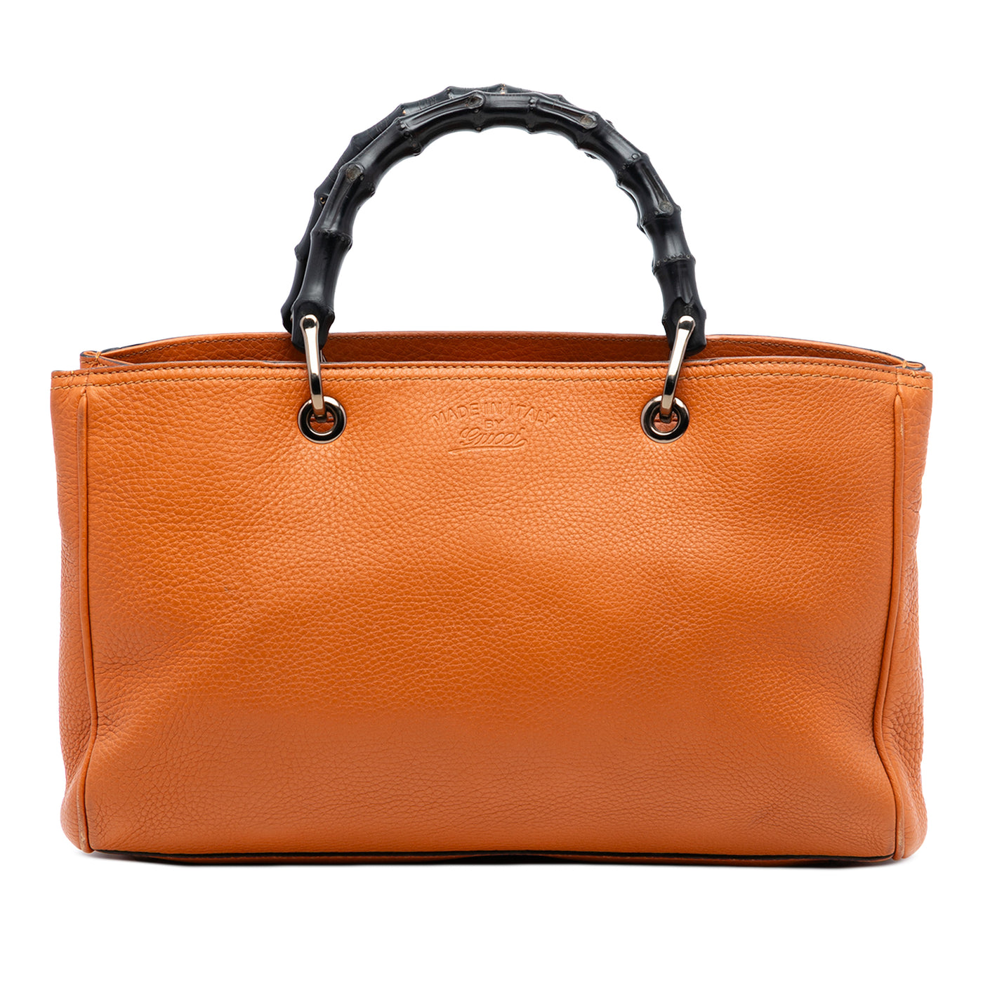 Medium Calfskin Bamboo Shopper Satchel - Image 1