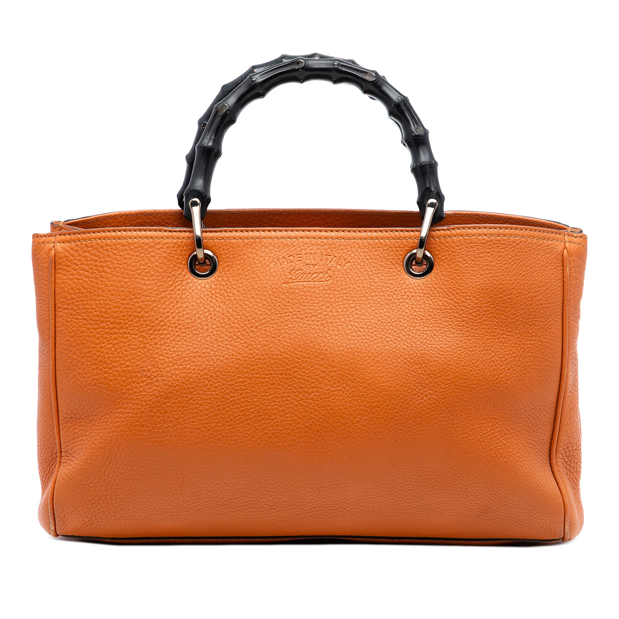 Medium Calfskin Bamboo Shopper Satchel - Image 1