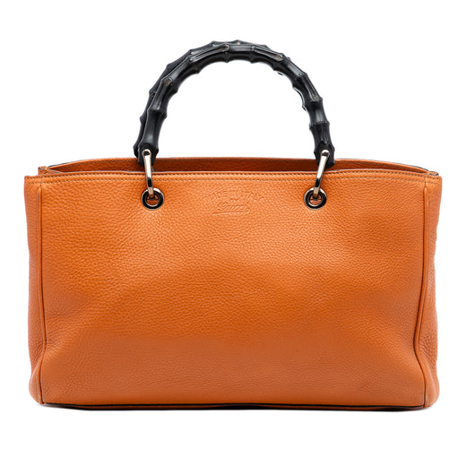 Medium Calfskin Bamboo Shopper Satchel - Image 1